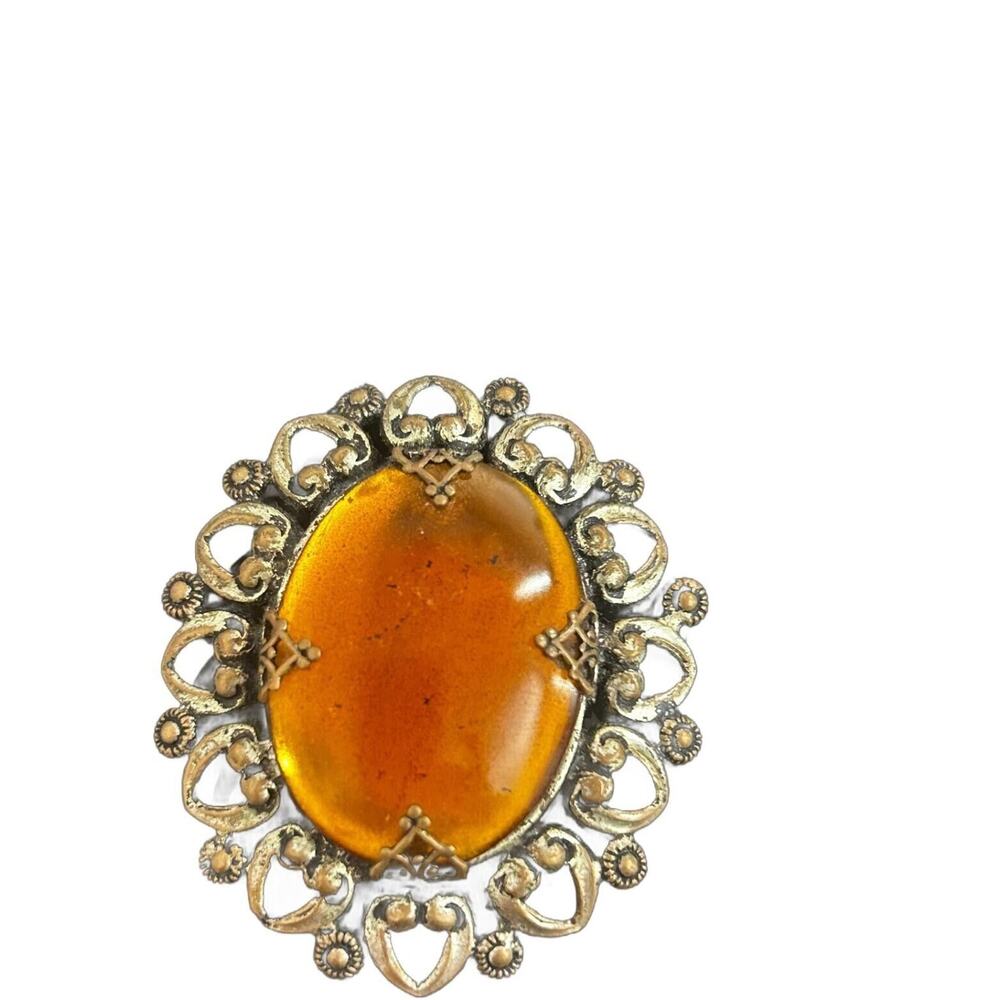Vintage genuine butterscotch baltic amber brooch